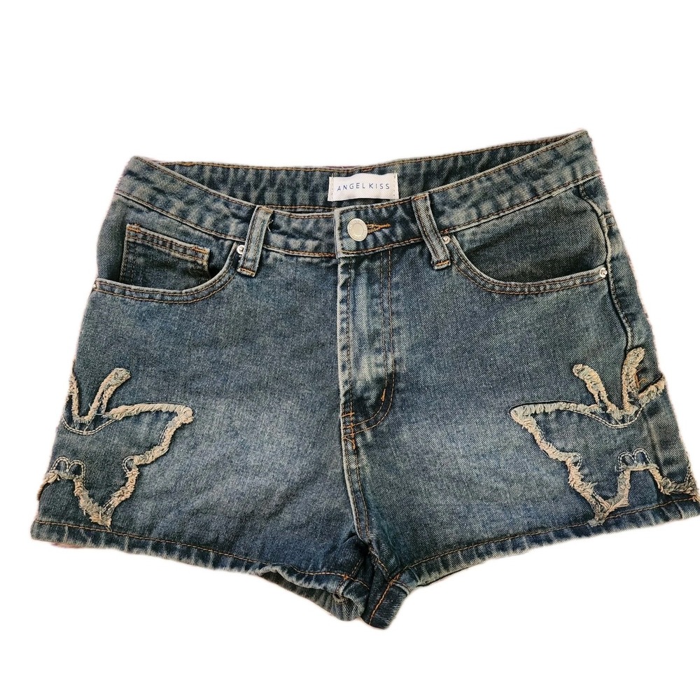 Angel Kiss Butterfly Shorts 3/26 Jean Denim Y2K Festival Concert Forest Fairy